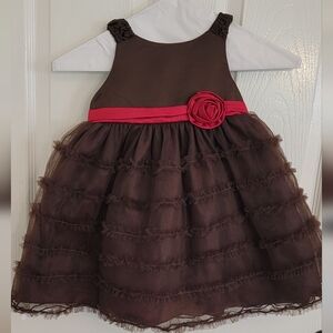 Charming Brown and Pink Kids Formal Dress